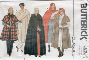 1980's Butterick Cape Pattern in Five Styles - Bust 31.5-40" - No. 6796