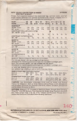 1970's Butterick Zip Front Bodysuit and Wrap Skirt pattern - Bust 36" - No. 6879