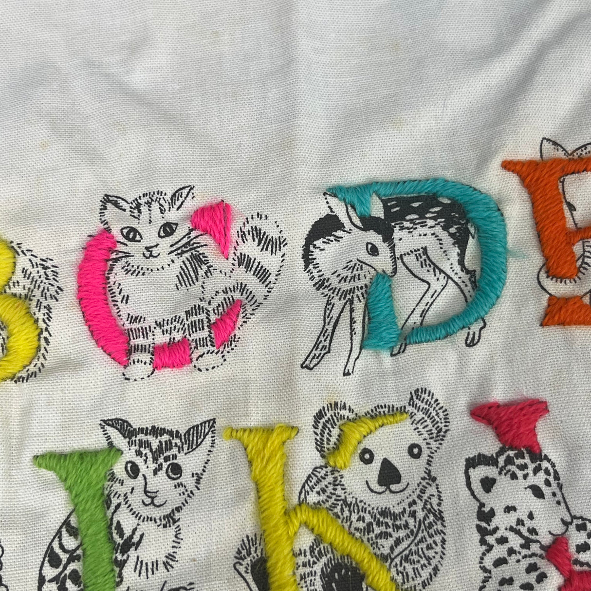 1970’s Animal Alphabet Embroidery Completed