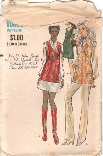 1970's Vogue Vest with Pockets Pattern - Bust 36