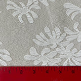 1970’s Jacquard Grey with White Flowers - Polyester Double Knit Fabric - BTY