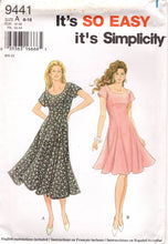 1990's Simplicity Princess Line Dress pattern with Scoop Neckline - Chest 30.5-38" - No. 9441