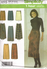 2000's Simplicity Wrap Front Skirt pattern - Waist 23-30" - No. 7015