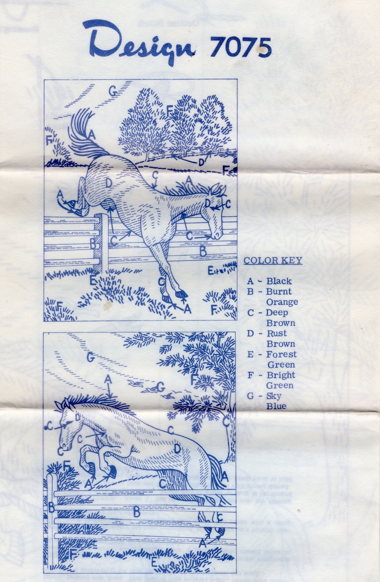 1950's Mail Order Embroidery Transfers - One Size - No. 7075