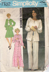 1970's Simplicity Two Piece Dress or Pantsuit Pattern  - Bust 36" - No. 7132