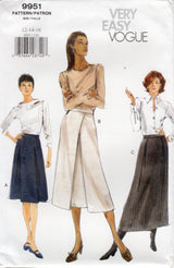1990's Very Easy Vogue A-Line Skirt Pattern - Waist 26.5-30" - No. 9951