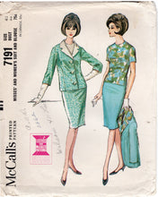 1960's McCall's Two Piece Suit Dress and Blouse Pattern - Bust 44" - No. 7191