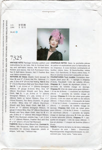 2000’s Vogue Vintage Hats Pattern; Fascinator, Juliette Cap, Tilt Hat - Oe Size - No. 7235