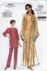 2000's Vogue Caftan, Top and Pants Pattern - Bust 36-40" - No. 7335