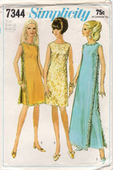 1960’s Simplicity Shift Dress and Overdress Pattern - Bust 31” -  No. 7344