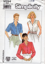 1980's Simplicity Button Up Shirt Pattern - Bust 36-42" - No. 9594