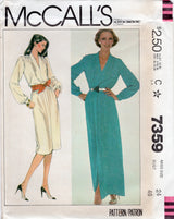 1980's McCall's V Neck Midi or Maxi Dress Pattern - Bust 46" - No. 7359