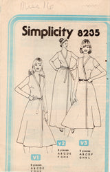1970's Simplicity Front Wrap Dress pattern - Bust 38" - No. 8235