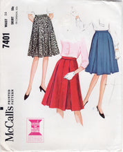 1960's McCall's Flared A-line Skirt with Inverted Pleats - Waist 26" - No. 7401