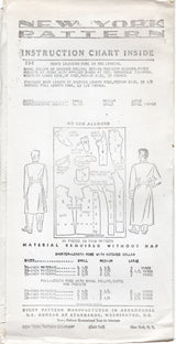 1940's New York Men's Lounging Robe Pattern - Chest 34-44" - No. 754