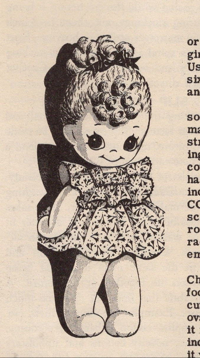 1940's Mail Order Sock Doll  and Dress Pattern - No. 7489