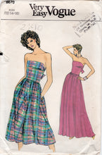 1980's Vogue Halter Dress with Tie Back and Gathered Skirt in Two Lengths Pattern - Bust 34-38" - No. 8670