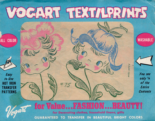 1940's Vogart Textilprints Floral Baby transfer - No. 75