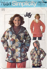 1970's Simplicity Unlined Quilted Jacket Pattern - Bust 38-40"  - No. 7651