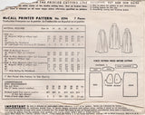 1950's McCall Softly Pleated Skirt with Raised Waistband pattern - Waist 26" - No. 8296