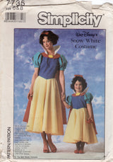 1980's Simplicity Disney’s Snow White Costume Pattern - Chest 25-27" - No. 7735