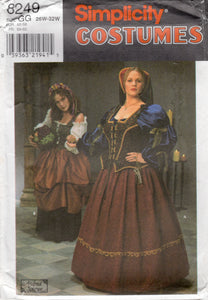 1990's Simplicity by Andrea Schewe Historical Renaissance Costume Collection and Hat Pattern - Bust 48-54" - No. 8249