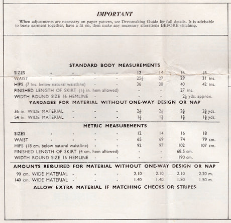 1970's Mail Order Button Front Skirt Pattern with Pockets - Waist 29" - No. 7789