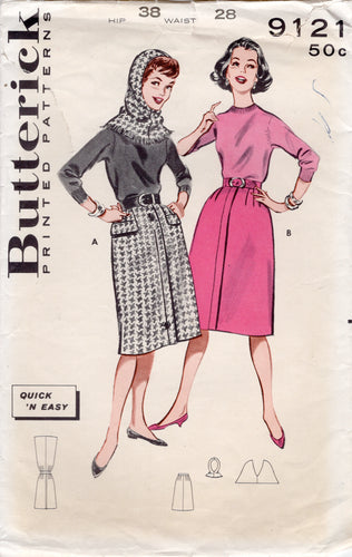 1950’s Butterick Straight Skirt and Hood Pattern - Waist 28