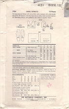 1950's Butterick Blouse, Slim leg pants and Gathered Skirt or Pajama pattern - Bust 32" - No. 7954
