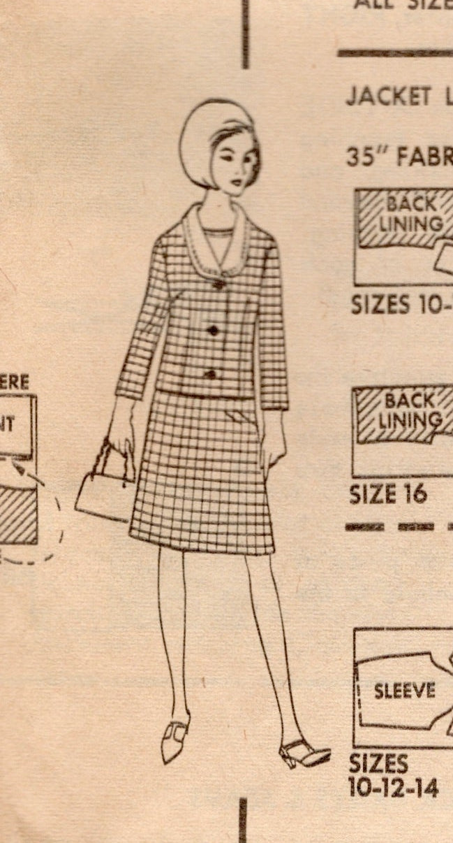 1960's McCall's Designer A-Line Dress and Jacket pattern -Digby Morton - Bust 36" - No. 8112