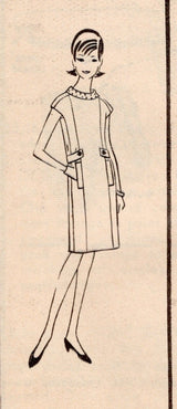 1960's McCall's Designer Princess Line Shift Dress pattern - Larry Aldrich - Bust 36" - No. 8002