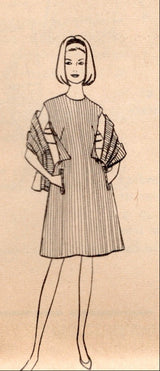 1960's McCall's Designer Waist Accent Panel Dress pattern - Pauline Trigère - Bust 36" - No. 7985