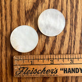 1970’s Large Mother of Pearl Shank Buttons - White - Set of 2 - 1 1/2"