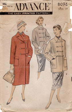 1950's Advance Long or Short Casual Coat - Bust 34