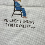 1970’s When I Work Completed Cross stitch