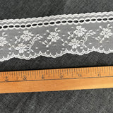 1970’s White Floral Polyester and Nylon Lace - BTY