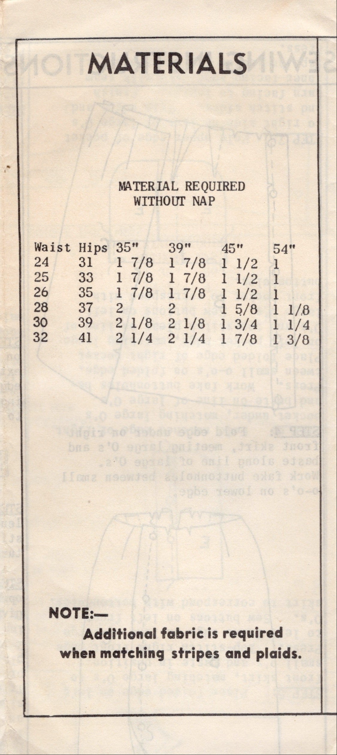 1960's Sew-Rite One Yard Skirt Pattern with Patch Pocket - Waist 26" - No. 8173