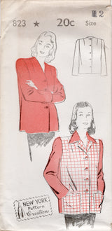 1940's New York Ladies Jacket with Pockets - Bust 30-32" - No. 823