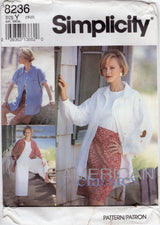 1990's Simplicity Spilt Skirt, Pencil Skirt and Shacket Pattern - Bust 40-44" - No. 8236