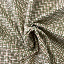 1970’s Avocado and Tan Plaid Woven Backed Acrylic Fabric- BTY