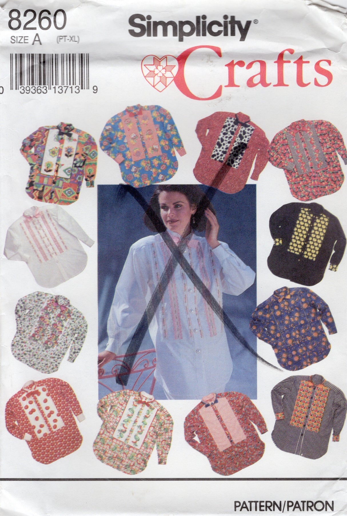 1990's Simplicity Button Up Tuxedo Shirt Pattern - Bust 30.5-46" - No. 8260