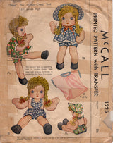 1940's McCall "Nina" Doll and Sunsuit Pattern - 16.5" doll - No. 1225