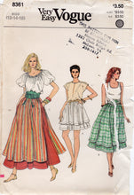 1970's Vogue Tiered Dirndl Skirt Pattern in 3 styles - Waist 26.5-30" - No. 8361