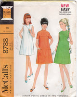 1960's McCall's Yoked Shift Dress Pattern - Bust 31-31.5" - No. 8788