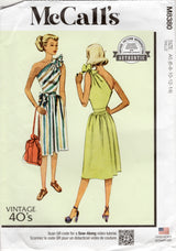 Modern McCall's "Authentic" One Shoulder Dress with Bows Pattern - Bust 30.5-36" - No. M8380