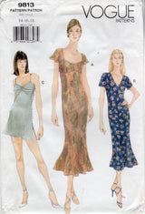 1990's Vogue Mini or Midi Bias Cut Dress Pattern with Mermaid Hem - Bust 36-40" - No. 9813