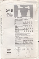 1970's Vogue One Piece Dress Pattern with High neckline, Dolman self sleeve in two lengths - Bust 34" - No. 8436