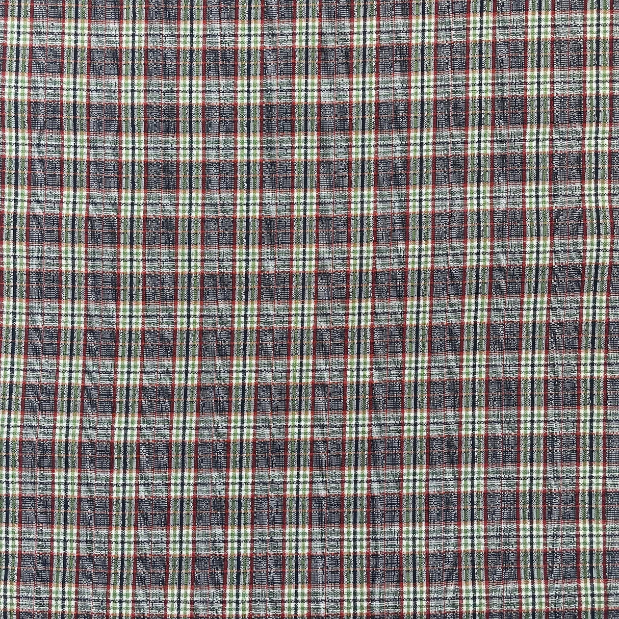 1970's Black and Green Plaid fabric