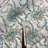 1960’s Swirled Blue Floral Clusters - Polyester