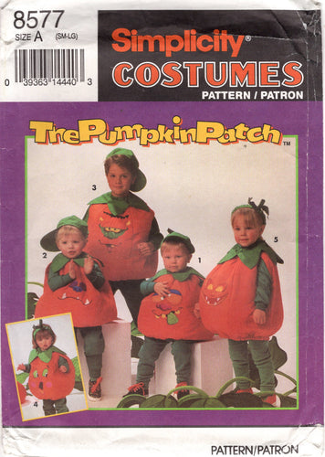 1990's Simplicity Pumpkin Patch Costume with Pumpkin, Hat and Stem Headpiece - Chest 19